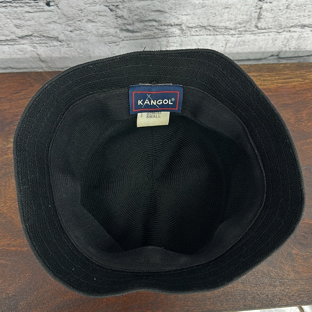 KANGOL Vintage Tropic Bin Bucket Knit Hat Short Brim SMALL Black VGC! - Picture 6 of 8